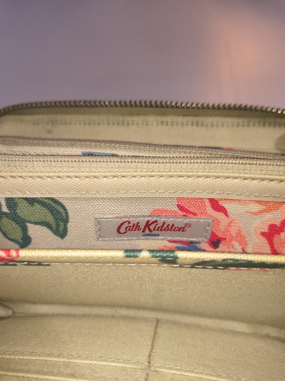 Cath Kidston Cream Floral Zip Wallet